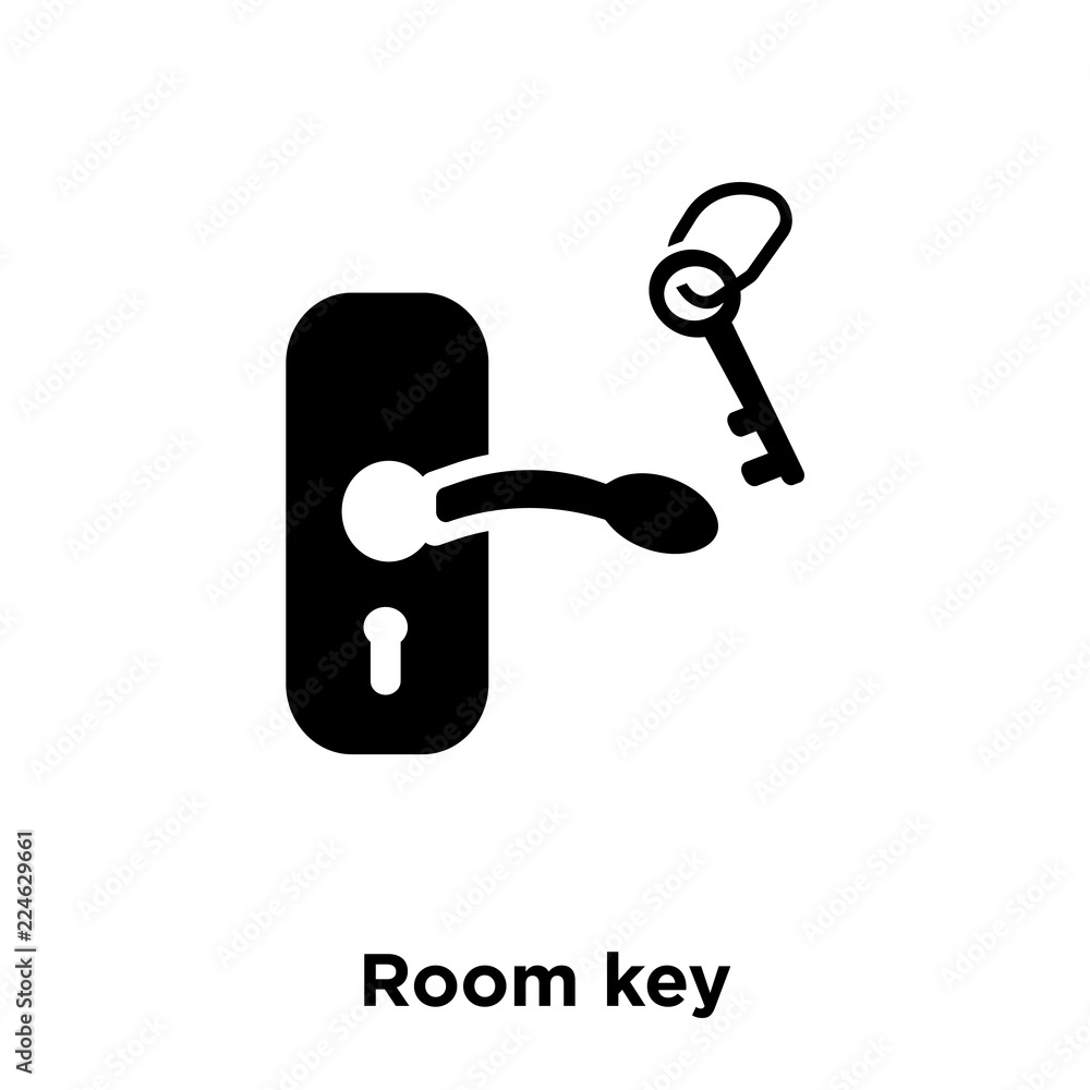 Room key icon vector isolated on white background, logo concept of Room