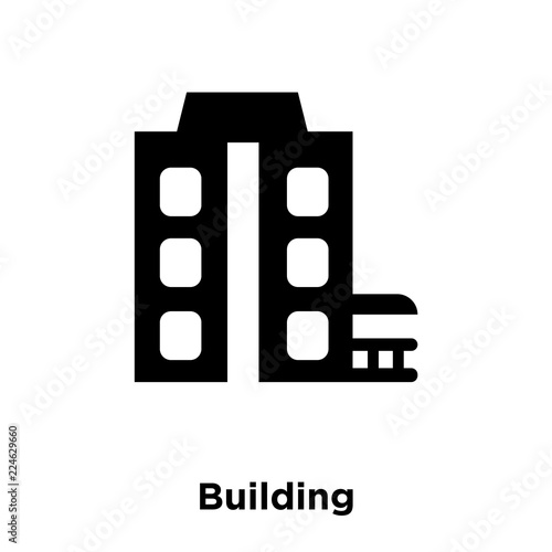 Building icon vector isolated on white background, logo concept of Building sign on transparent background, black filled symbol