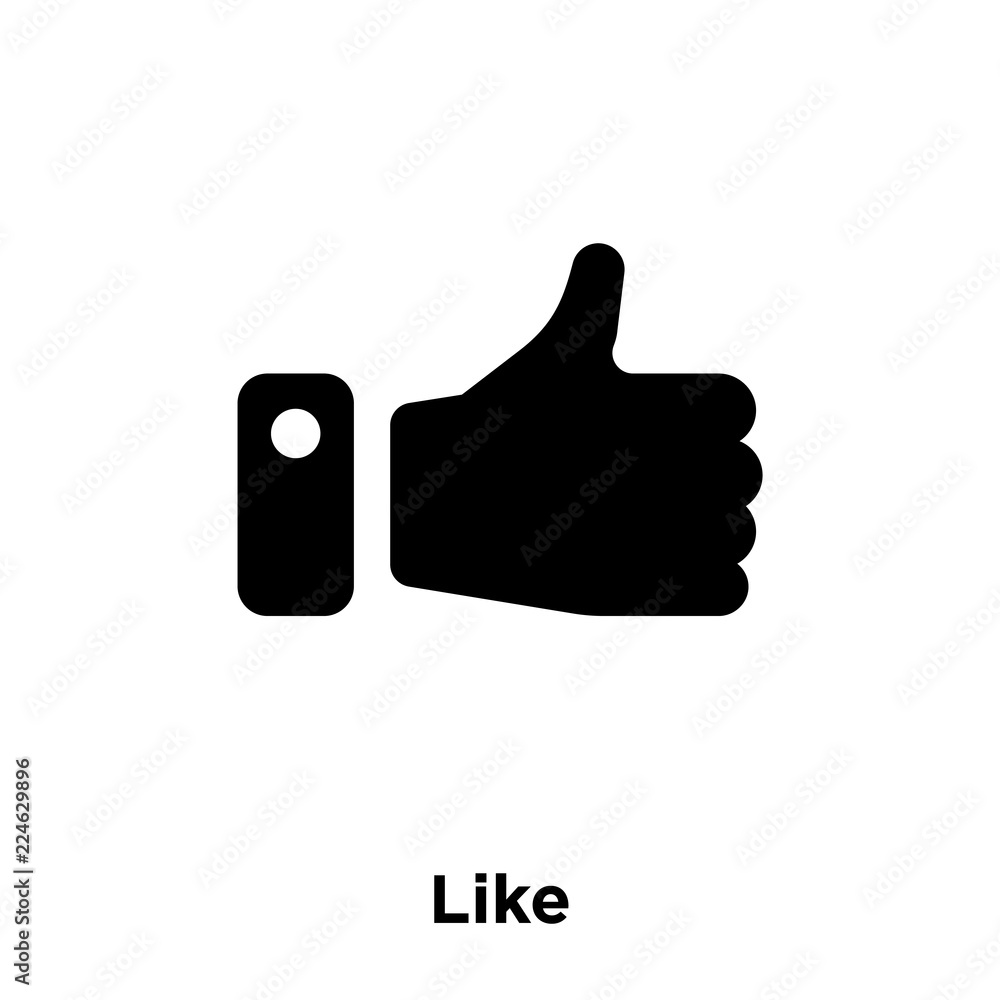 Like icon vector isolated on white background, logo concept of Like sign on transparent background, black filled symbol Like icon vector isolated on white background, logo concept of Like sign on transparent background, black filled symbol