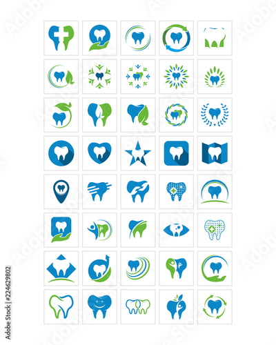 dental care icon image vector symbol logo set