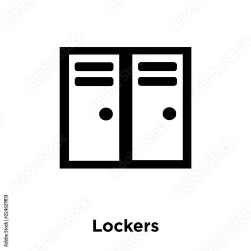 Lockers icon vector isolated on white background, logo concept of Lockers sign on transparent background, black filled symbol