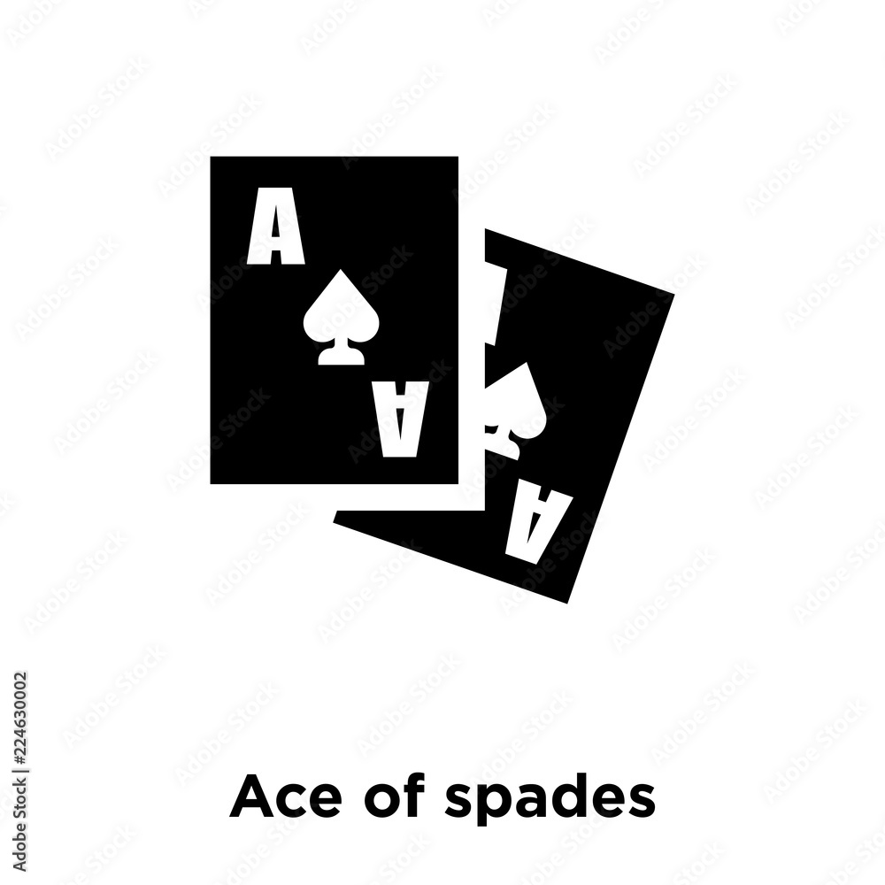 Ace of spades icon vector isolated on white background, logo concept of