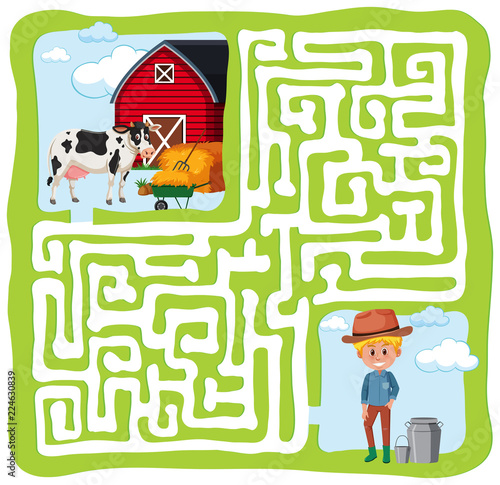 Farm maze fun concept