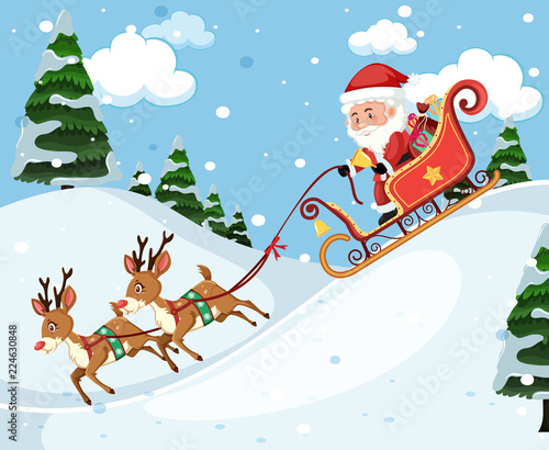 Santa claus riding sleigh