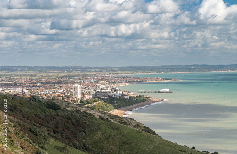 Panorama of the resort of Eastbourne in Sussex Panorama of the resort of Eastbourne in Sussex