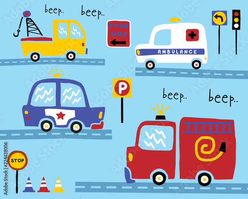 Vector set of vehicles cartoon