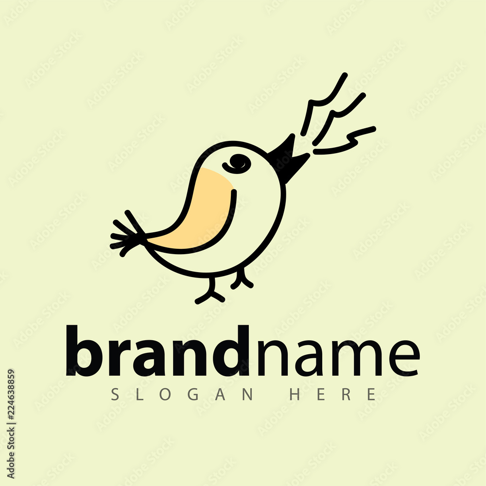 Obraz premium Bird Talk Draw Logo Icon