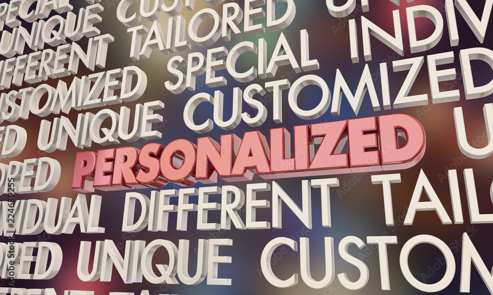 Personalized Custom Unique Special Word Collage 3d Illustration Personalized Custom Unique Special Word Collage 3d Illustration