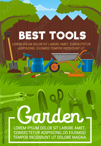 Garden tool, backyard maintenance vector