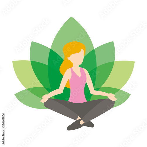 Woman and yoga photo