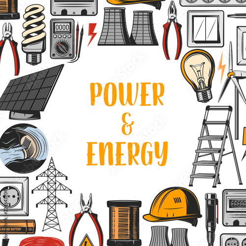 Power energy, industrial electricity vector