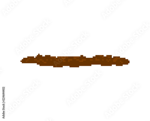 Dirt pixel art. 8 bit Dirty puddle. Vector illustration