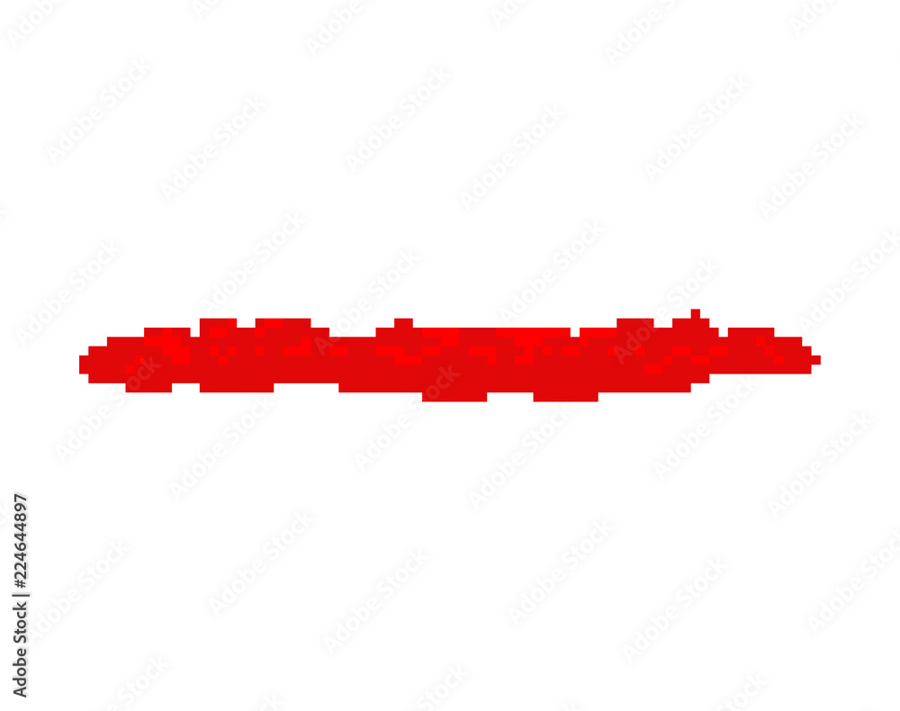 Pool of blood pixel art. 8 bit Red puddle. Vector illustration Stock