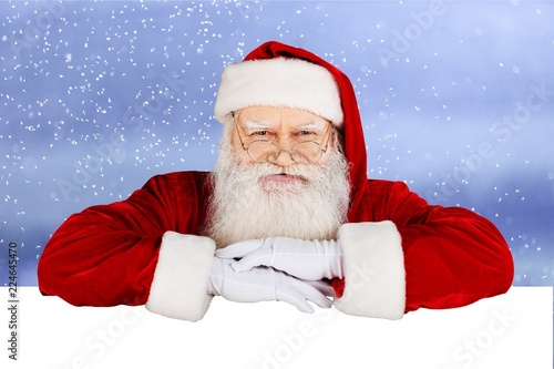 Portrait of Smiling Santa Claus on white