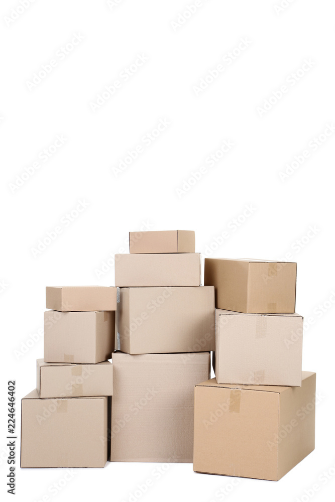 Cardboard boxes isolated on white background Cardboard boxes isolated on white background