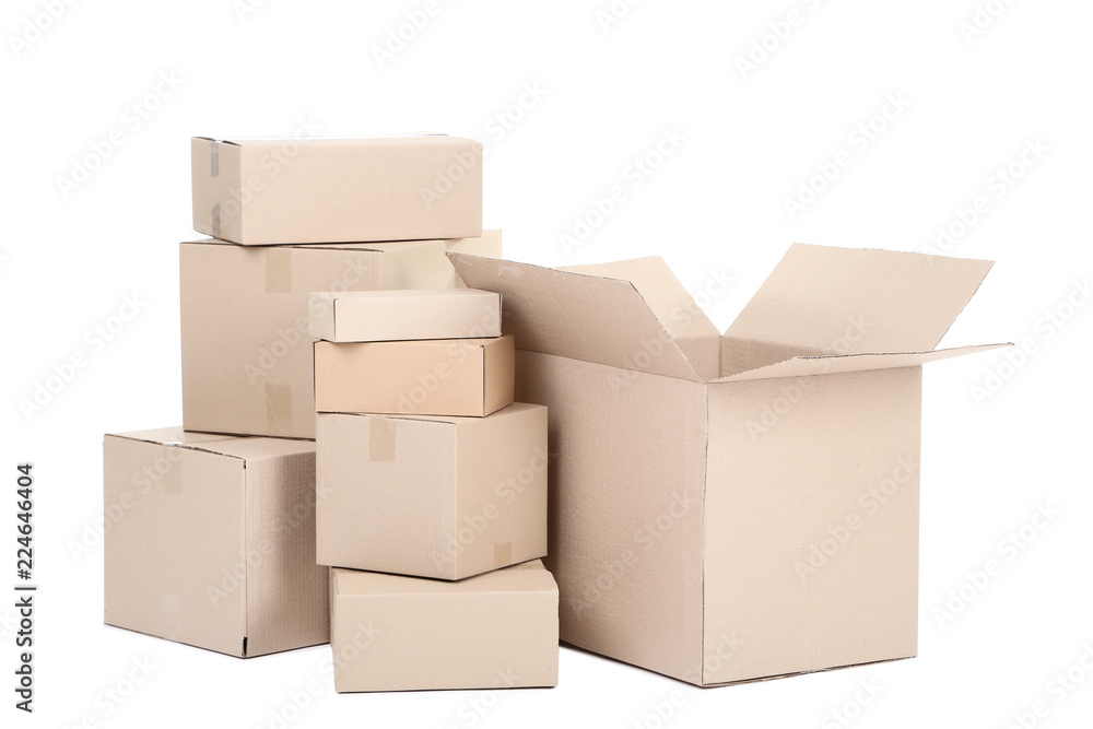 Cardboard boxes isolated on white background Cardboard boxes isolated on white background