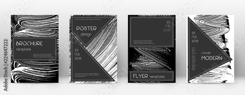 Cover page design template. Black brochure layout.