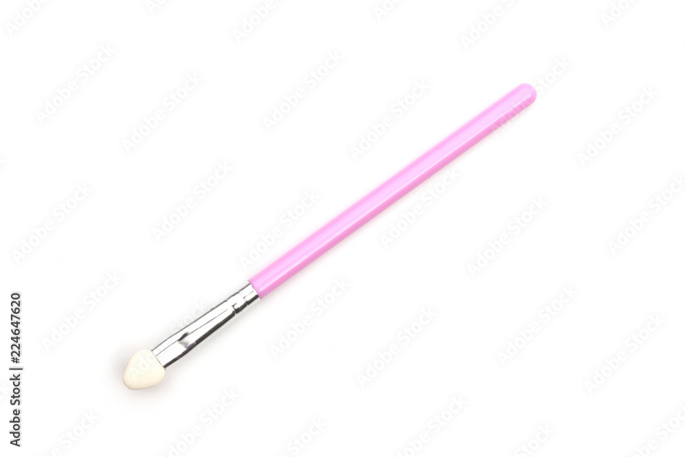 Pink makeup brush isolated on white background. Pink makeup brush isolated on white background.
