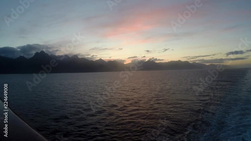 Alaska sunset from a boat photo