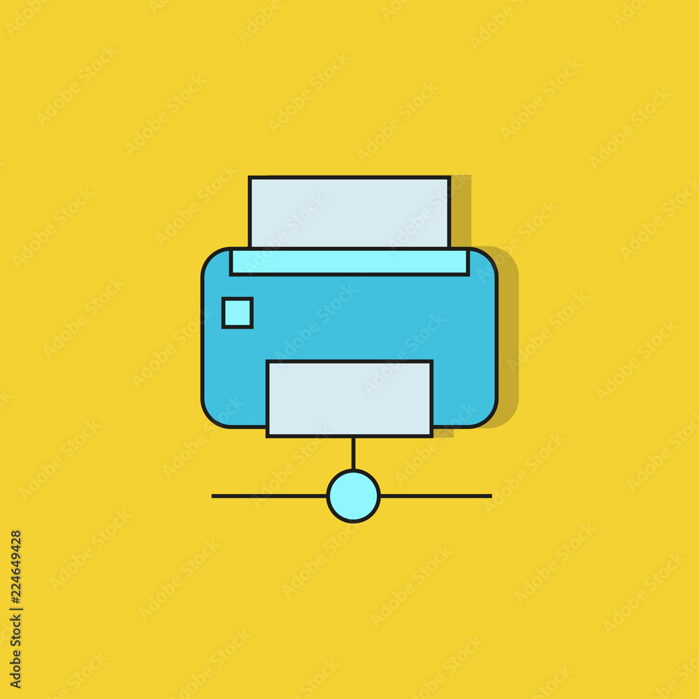 printer icon on yellow background printer icon on yellow background