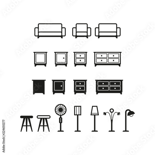 home furnishing icon set