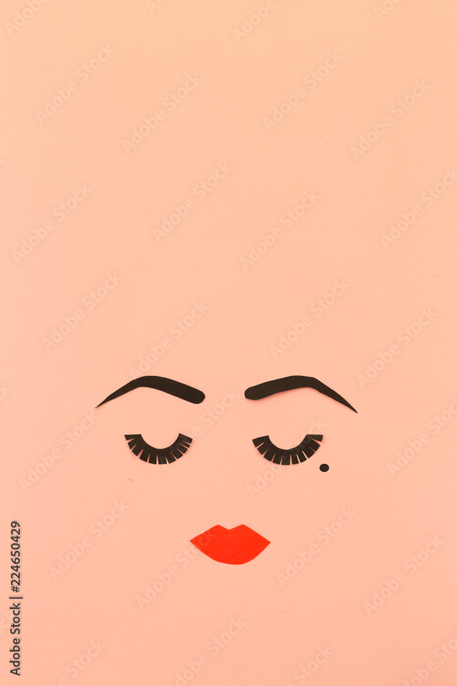 Paper made woman face Paper made woman face