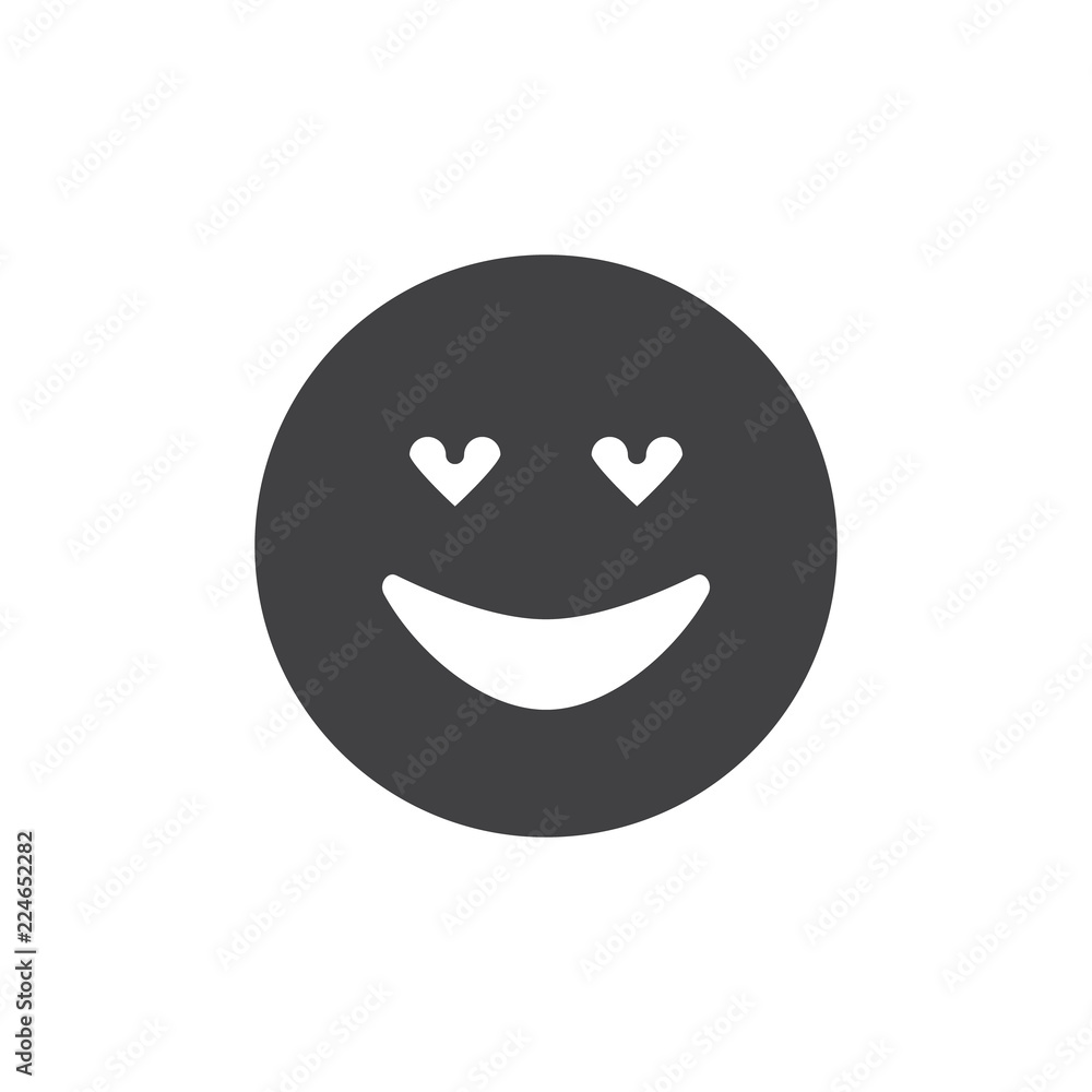 In love face emoji vector icon. filled flat sign for mobile concept and web design. Smile in love emoticon simple solid icon. Symbol, logo illustration. Pixel perfect vector graphics In love face emoji vector icon. filled flat sign for mobile concept and web design. Smile in love emoticon simple solid icon. Symbol, logo illustration. Pixel perfect vector graphics