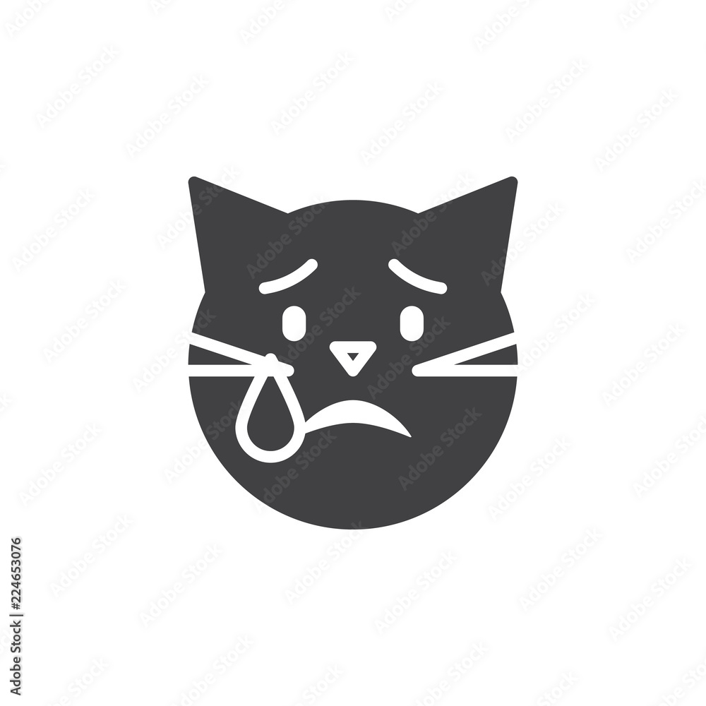 Sad Cat Eyes Closed Confounded Emoji Stock Vector by ©get4net 564474290