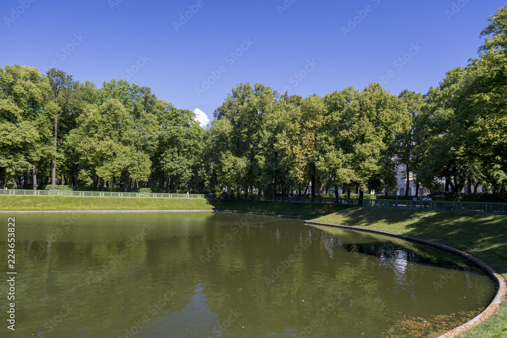 Karpiev Pond, Lake in the Summer Garden of St. Petersburg
