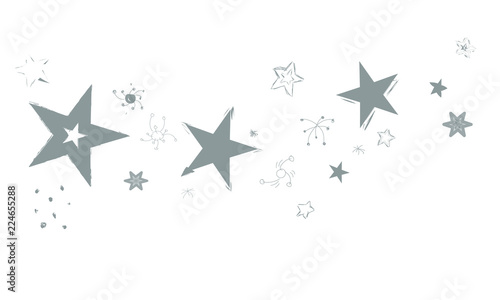 Stern Band Banner Sterne Star Sketch Skizze Zeichnung Grau