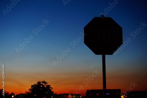 stopsign at sunset