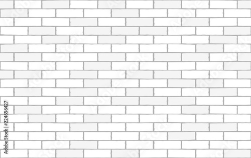 White brick wall seamless texture. Vector background