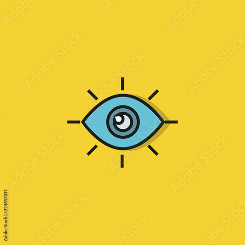 eye icon on yellow background