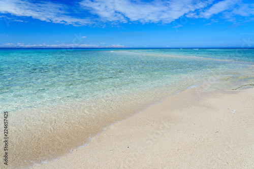 White sandy beach on a small Pacific Island © tristanbnz