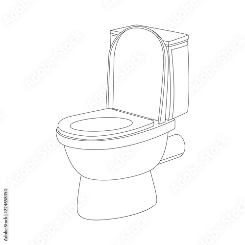 lavatory pan vector illustration  lining draw profile side