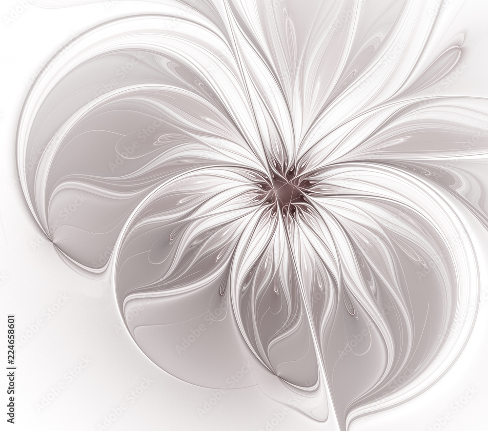 Monochrome fractal flower on a white background Monochrome fractal flower on a white background