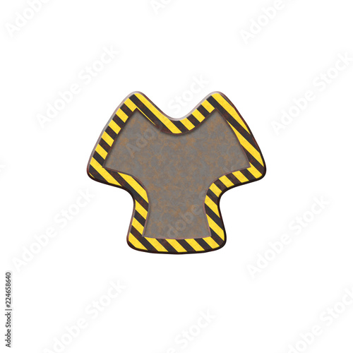 Metal badge with warning st...