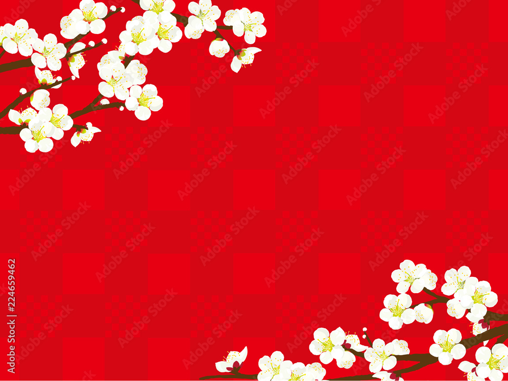 梅の花 背景イラスト Stock Vector Adobe Stock