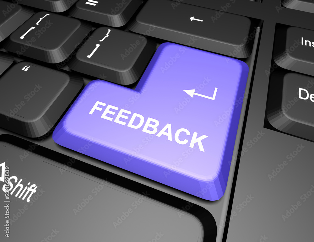 Fototapeta premium keyboard with feedback button