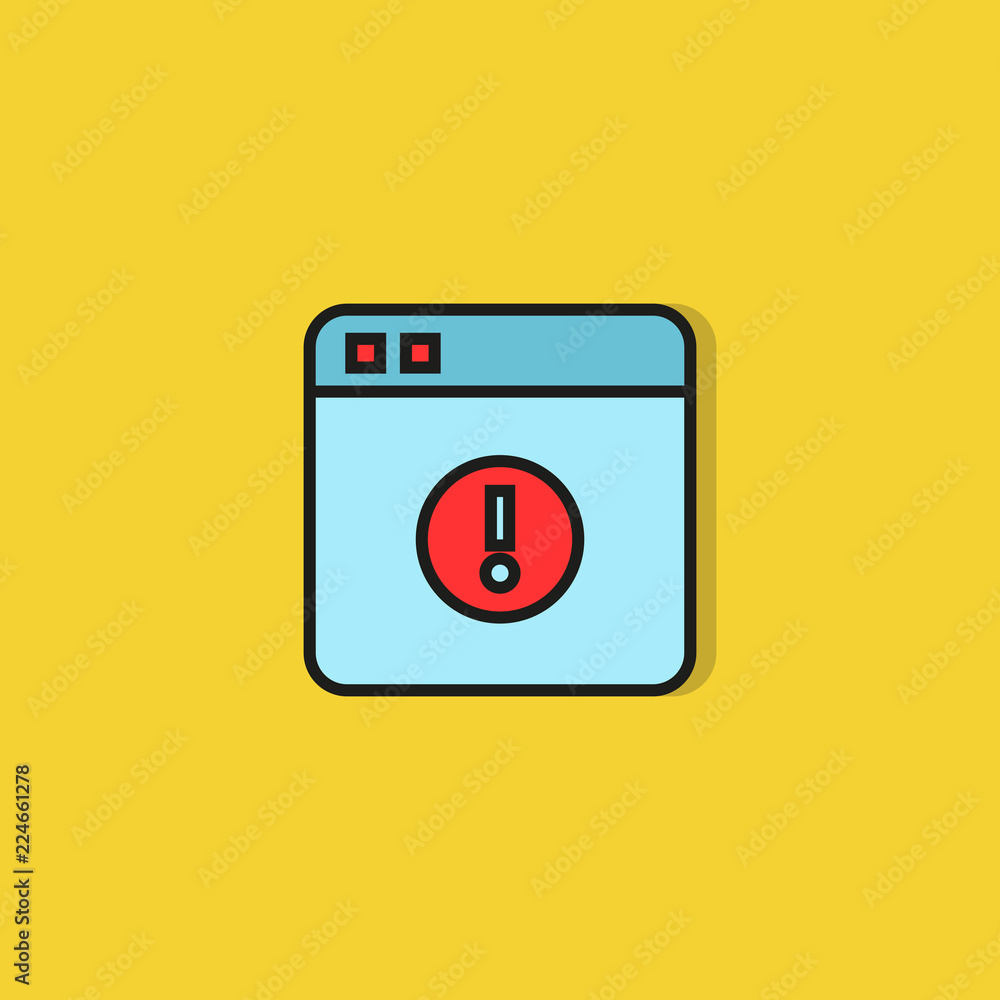web error icon on yellow background web error icon on yellow background