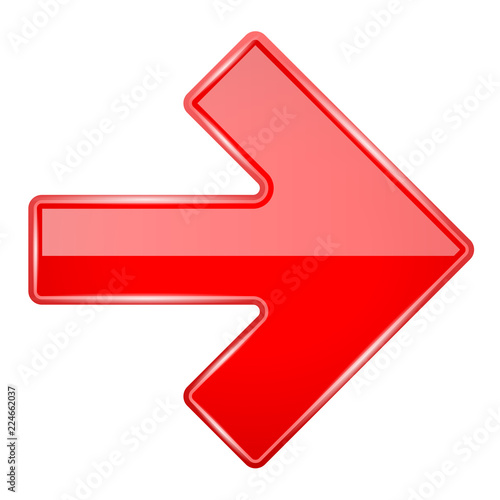 Red shiny 3d arrow