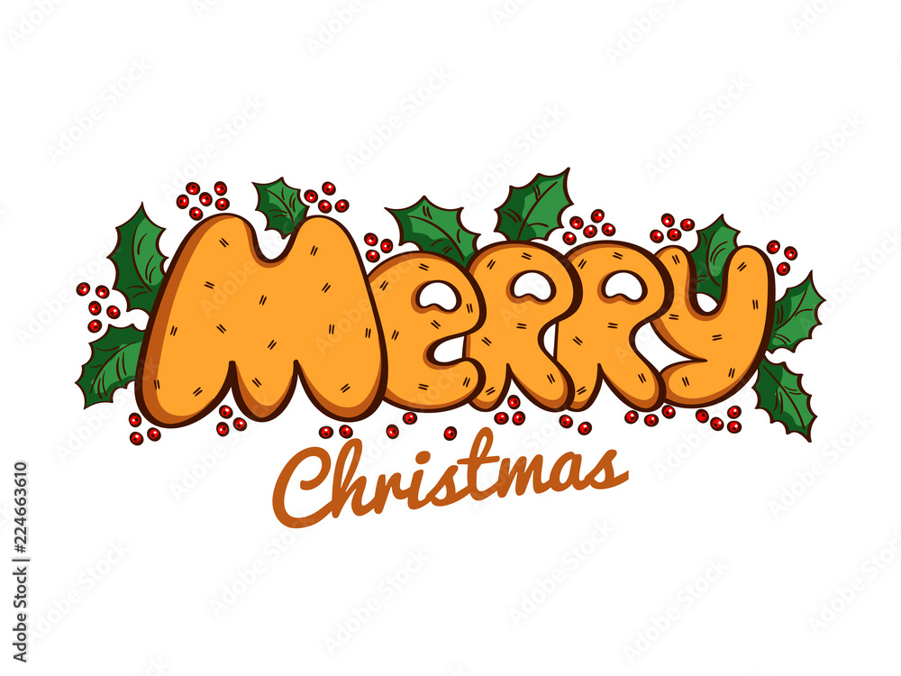 Fototapeta premium Lettering Merry Christmas