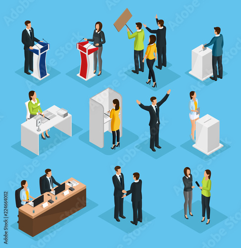 Isometric People Election Set