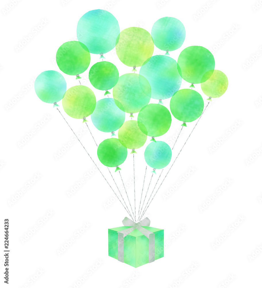 風船とプレゼントのイラスト Stock Illustration Adobe Stock