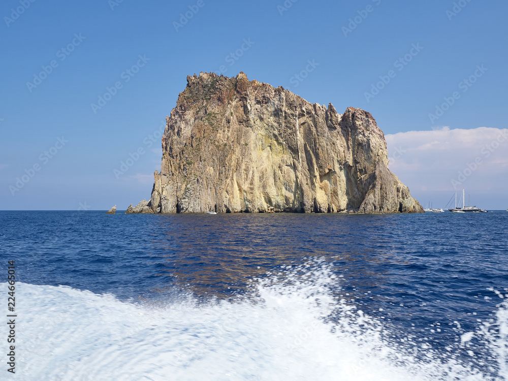 View from boat of the island in the nearbies of Panarea: Lisca Bianca and Basiluzzo