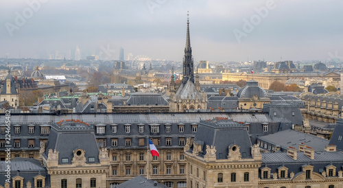 Panoramic view of the city of Paris as seen from Notre Dame cathedral © wjarek