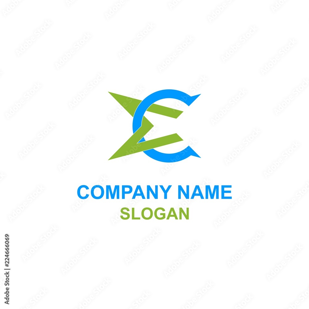 Fototapeta premium EC letter initial logo.