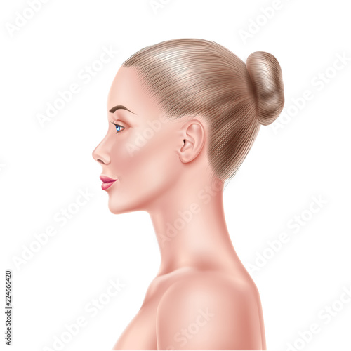 Vector realistic blonde woman model beauty face