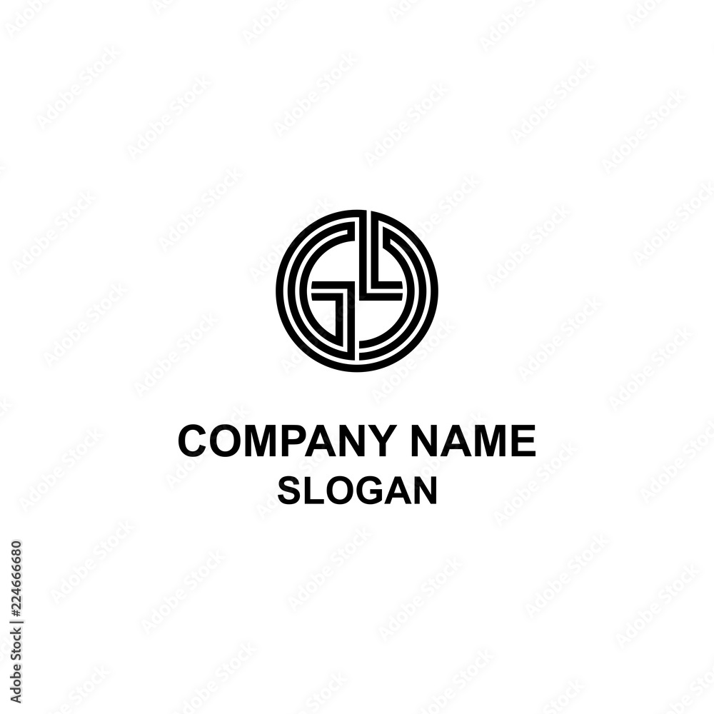 GL letter initial circle logo. GL letter initial circle logo.