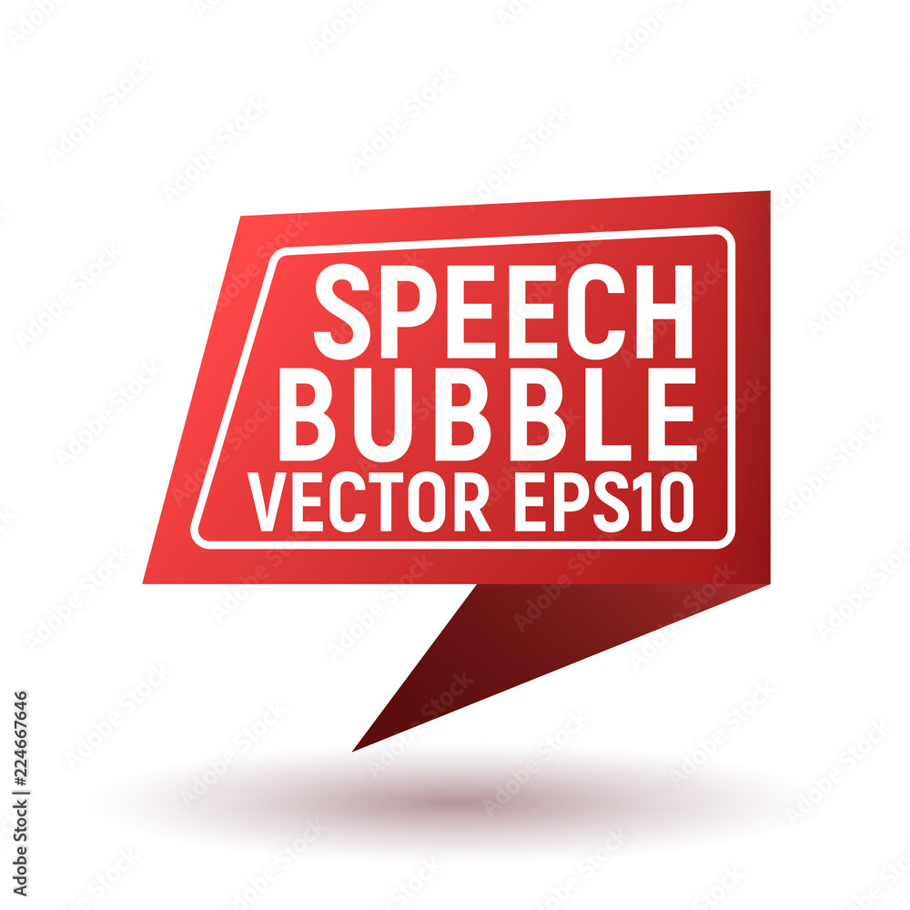 Bubble speech red. Vector illustration. 3d icon Bubble speech red. Vector illustration. 3d icon
